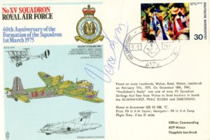 No XV Squadron cover Signed by Dame Vera Lynn