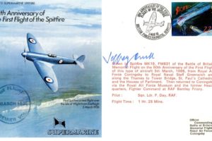 Spitfire Cover Signed By Jeffrey Quill A BoB Pilot Of 65 Squadron