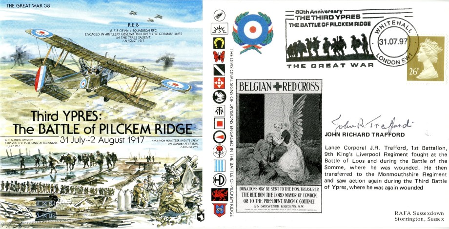 Ypres - Battle Of Pilckem Ridge Cover Signed J R Trafford