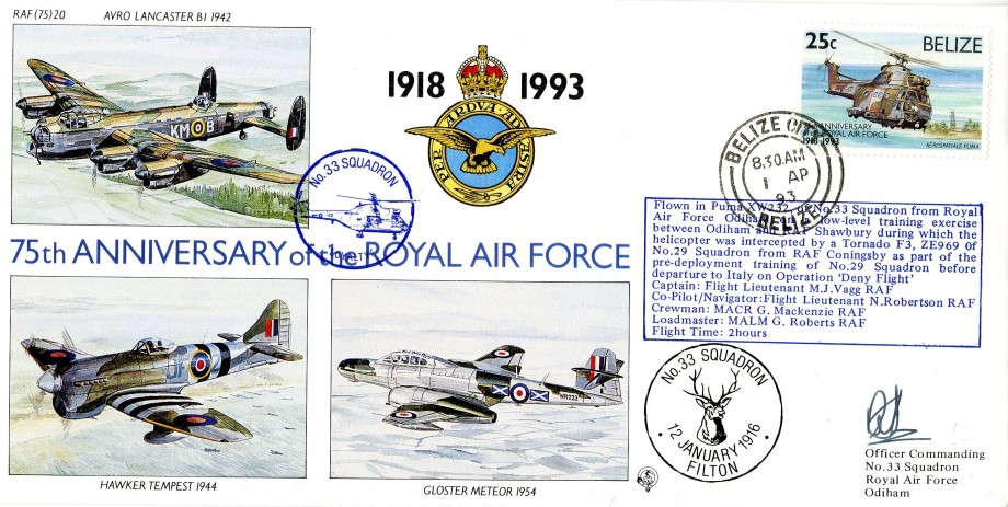 33 Squadron cover Sgd R H Lacey