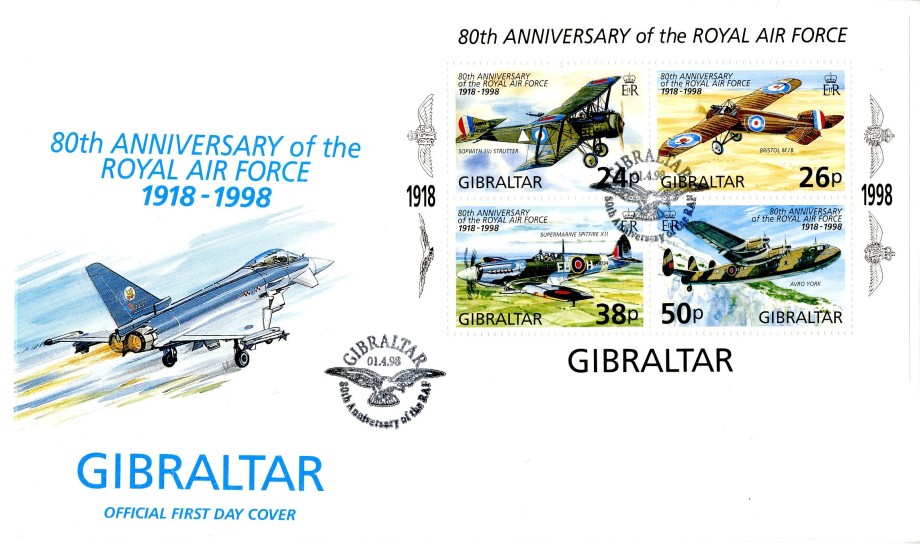 80th Anniversary of the RAF cover Gibraltar FDC