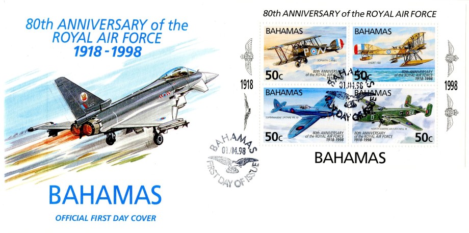 80th Anniversary of the RAF cover Bahamas FDC