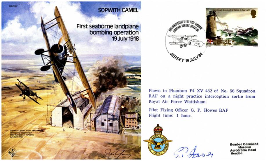 Sopwith Camel cover Signed pilot G P Howes