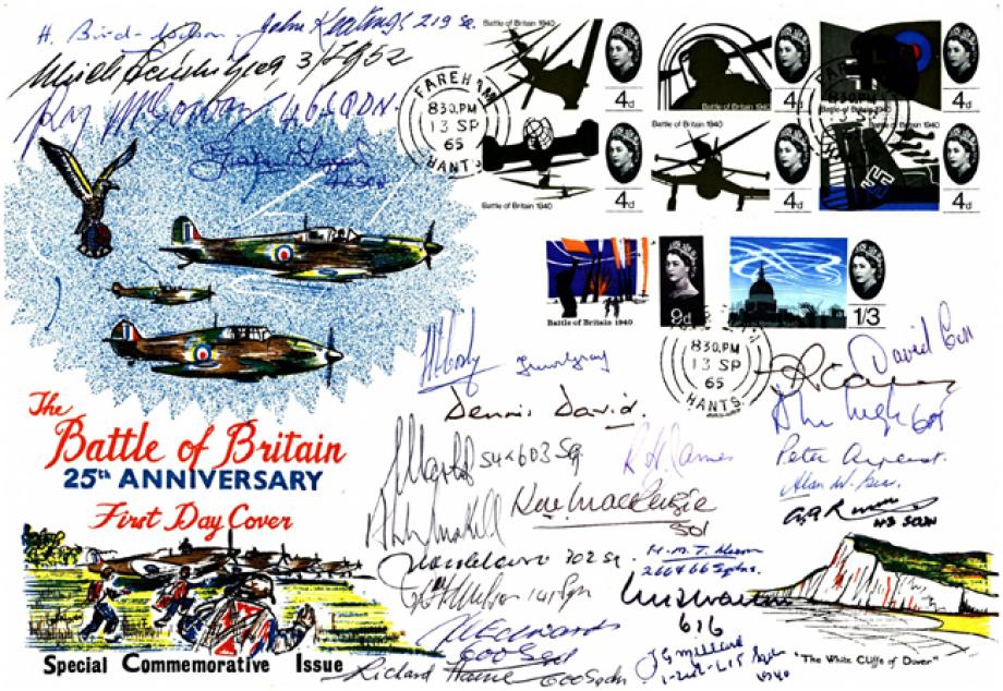 Battle of Britain 25th Anniversary cover Sgd 25 WW2 Aviators