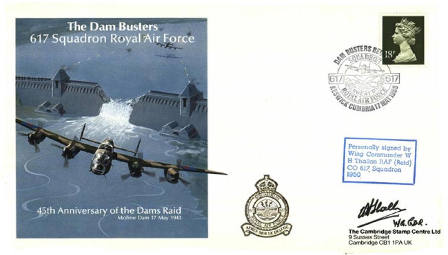 Dambusters 617 Squadron cover Signed W H Thallon