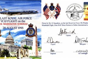 Last RAF VC10 Flight cover Crew signed