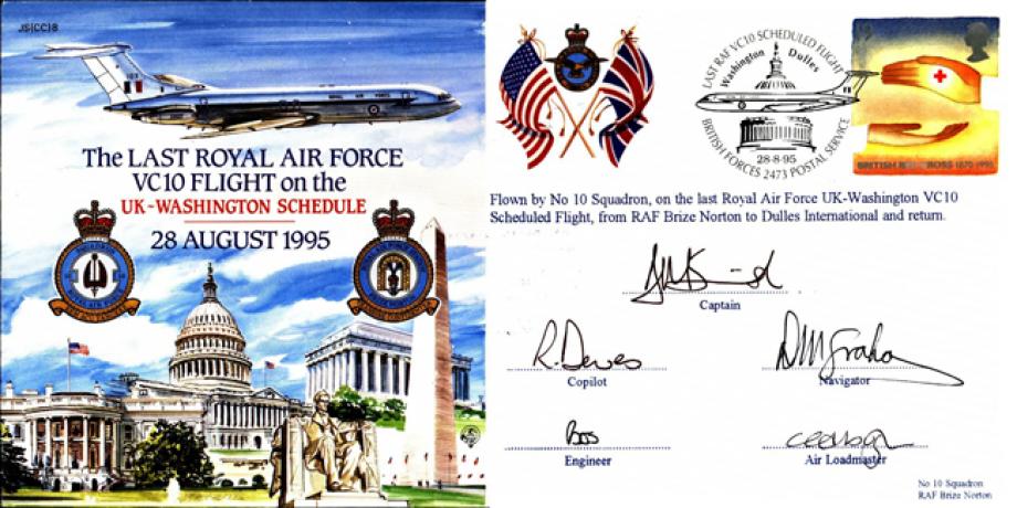 Last RAF VC10 Flight cover Crew signed