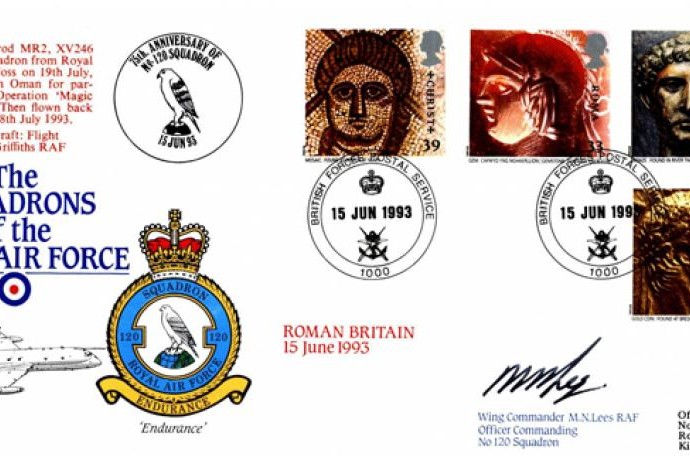 120 Squadron FDC Signed by WC M N Lees the OC of 120 Squadron
