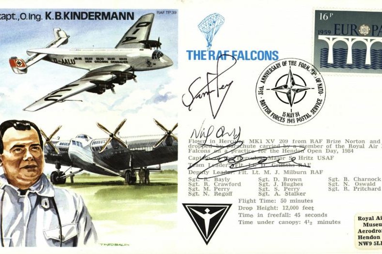 K B Kindermann the Test Pilot cover Sgd RAF Falcons members