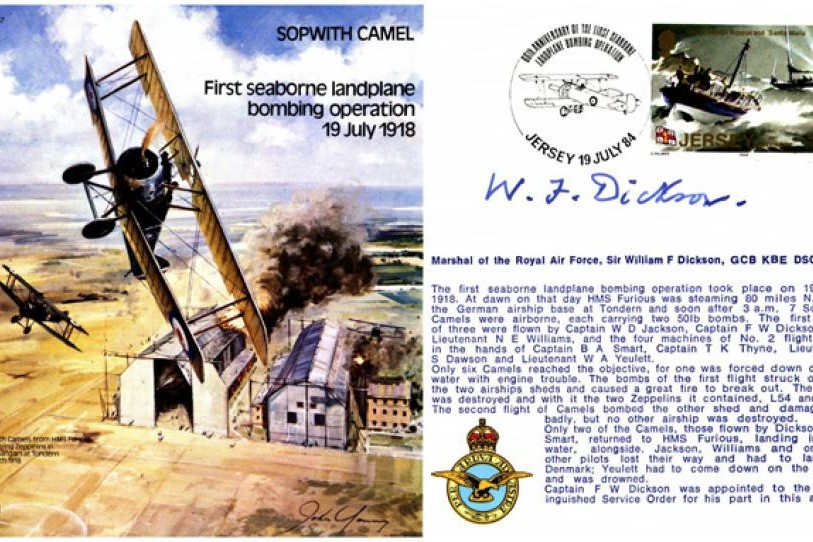 Sopwith Camel cover Signed MRAF Sir W F Dickson WW1