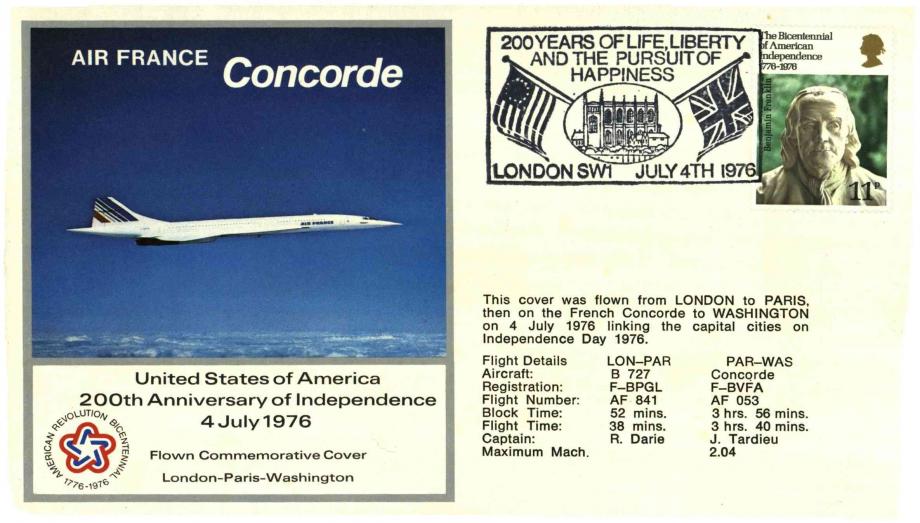 Concorde cover London-Paris-Washington