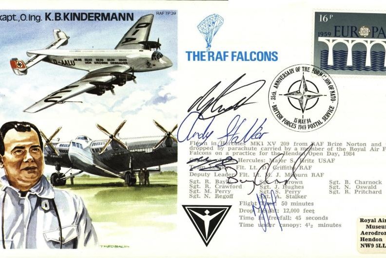 K B Kindermann the Test Pilot cover Sgd RAF Falcolns members