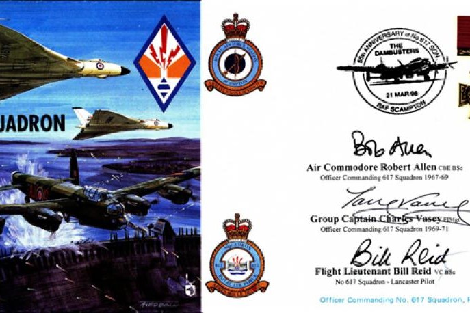 Dambusters 617 Squadron Cover Signed 3 Crew Inc Bill Reid VC