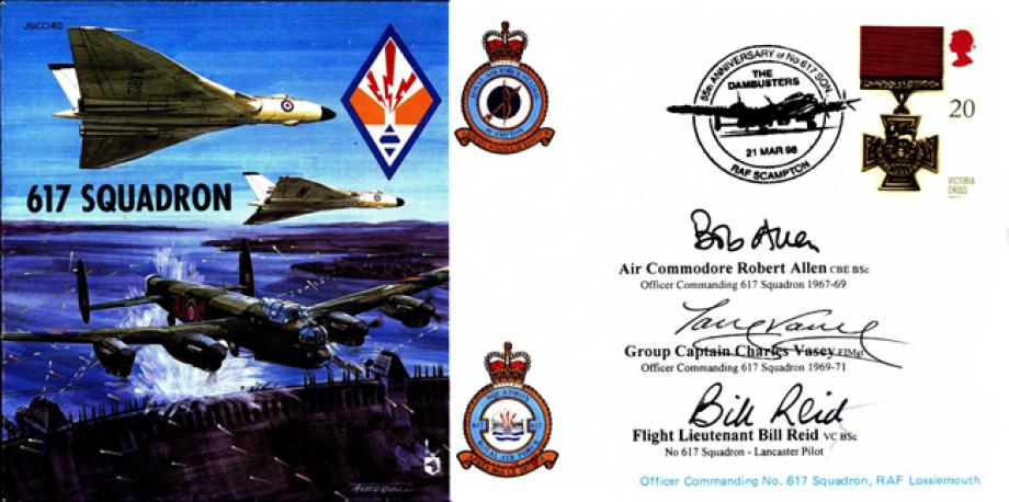 Dambusters 617 Squadron Cover Signed 3 Crew Inc Bill Reid VC