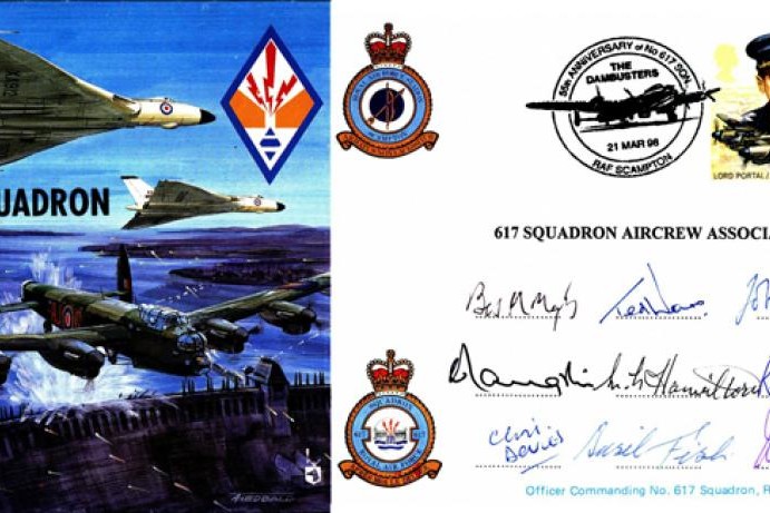 Dambusters 617 Squadron Cover Signed 9 aircrew Inc B Fish