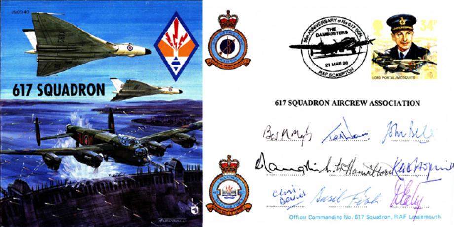 Dambusters 617 Squadron Cover Signed 9 aircrew Inc B Fish