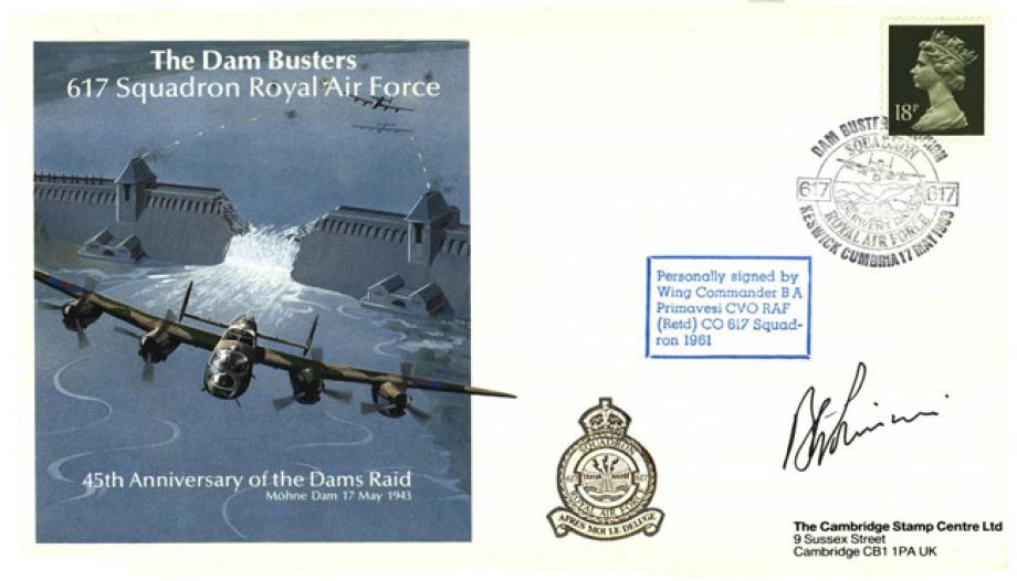 Dambusters 617 Squadron cover Signed B A Primavesi