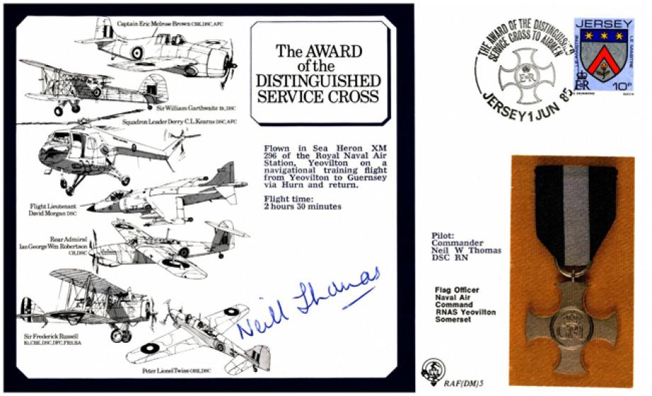 Distinguished Service Cross cover Signed N W Thomas