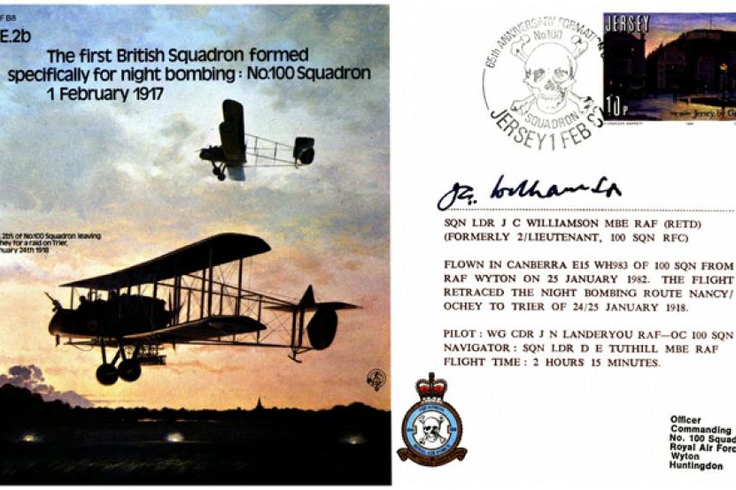 FE2b cover Signed Sq L J C Williamson RFC WW1