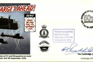 Whitley cover Signed H Batchelder of 102 Squadron