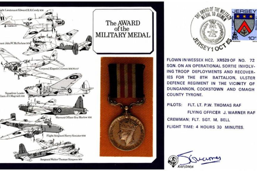 Military Medal cover Unknown signature