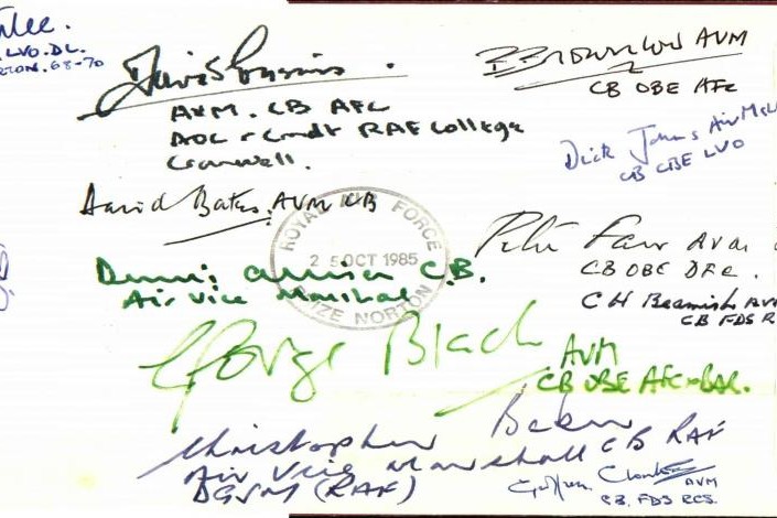 Order of the Bath cover signed by 13 aviation holders