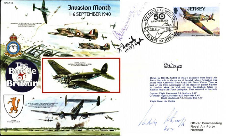 Invasion Month 1-6 September 1940 cover Sgd Paddy Barthropp