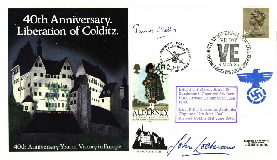 Colditz Cover Signed J Mellor And F Lochrane