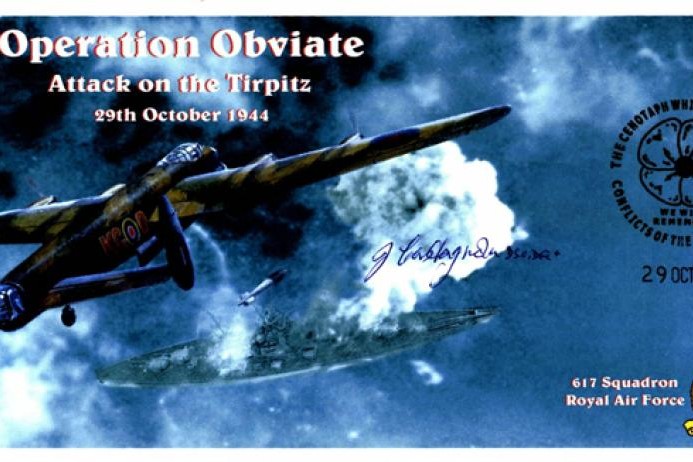 Dambusters 617 Squadron Cover Signed James Castagnola Tirpitz