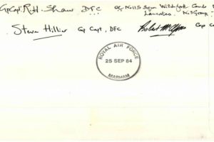 Distinguished Flying Cross cover Signed 3 DFC holders
