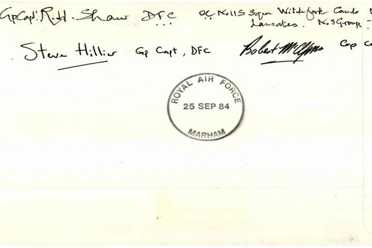  Distinguished Flying Cross cover Signed 3 DFC holders    