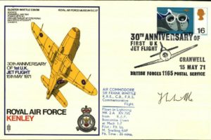 1st UK Jet Flight cover Sgd Frank Whittle