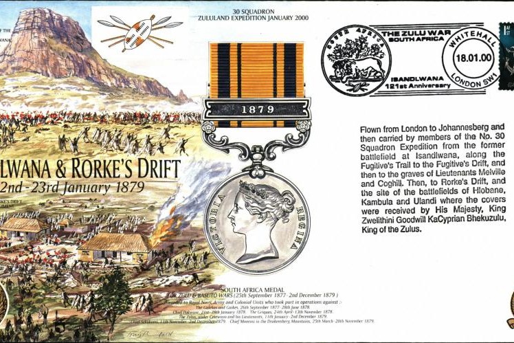 Isandlwana and Rorkes Drift cover South Africa Medal 1879