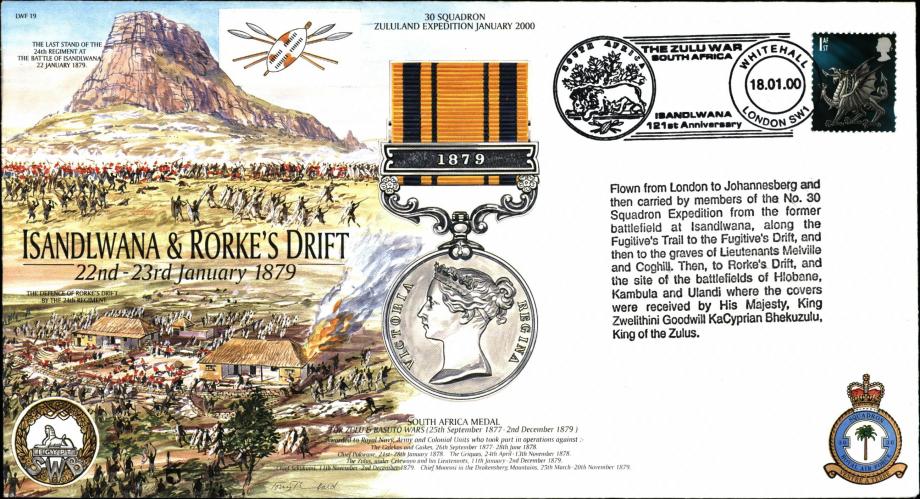 Isandlwana and Rorkes Drift cover South Africa Medal 1879