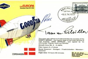 The Europa Goodyear Airship cover Sgd Ross and Schiller