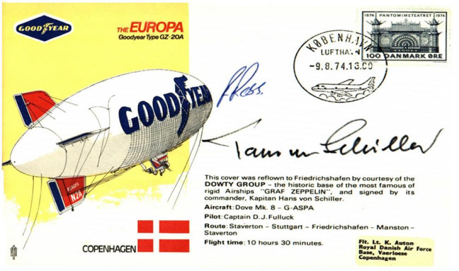 The Europa Goodyear Airship cover Sgd Ross and Schiller