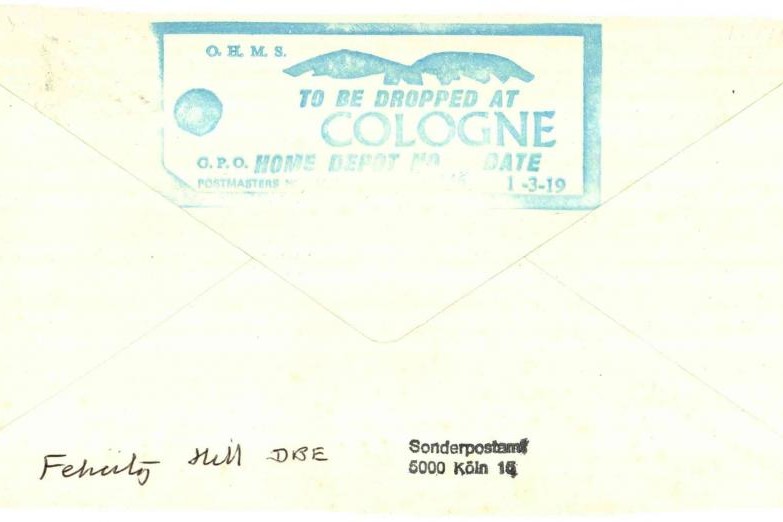 First scheduled UK International Air Mail Service cover