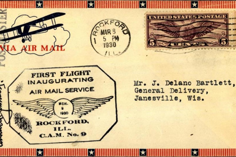 First Flight in augurating Air Mail Service at Rockford cover