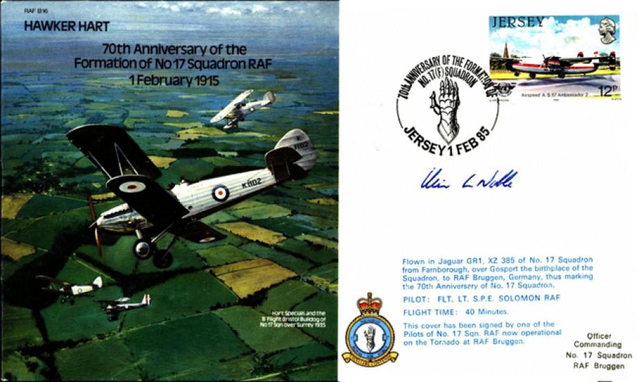 Hawker Hart cover 17 Squadron Signed 