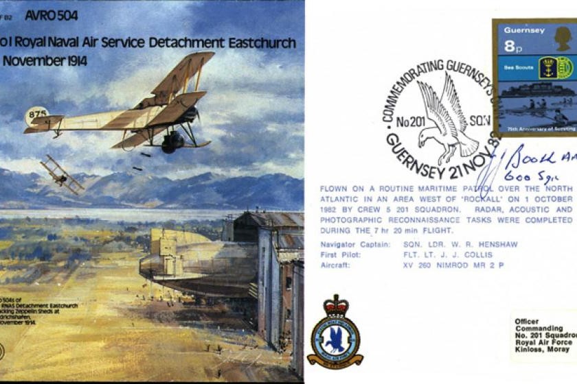 Avro 504 cover Signed J J Booth BoB