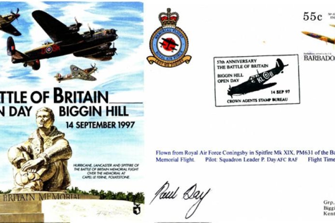 Battle of Britain Cover Signed P Day