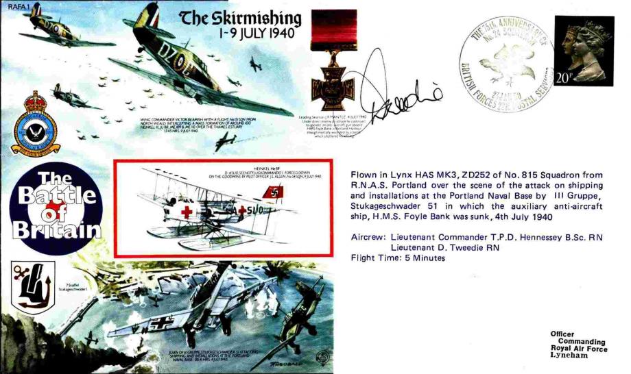 The Skirmishing 1-9 July 1940 cover Sgd D Tweedie RN