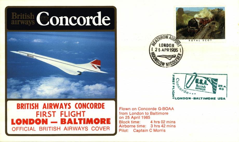 Concorde cover London-Baltimore