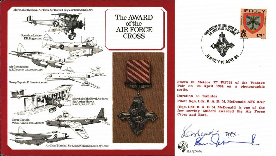 Air Force Cross. Signed 6 WW2 veterans
