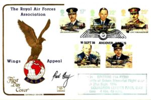 Royal Air Forces Association - Wings Appeal FDC  Signed by the pilot Sq L Paul Day