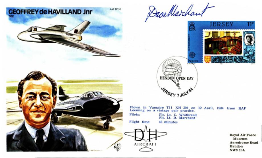 Geoffrey de Havilland Jnr the Test Pilot cover Sgd D Marchant