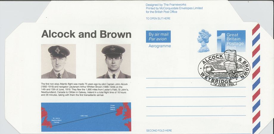 Alcock and Brown cover Aerogramme
