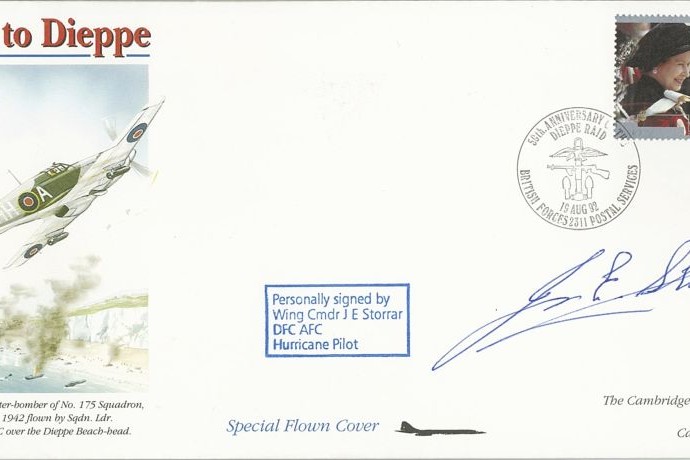 Battle of Britain cover Sgd BoB pilot J E Storrar with 73 Sq