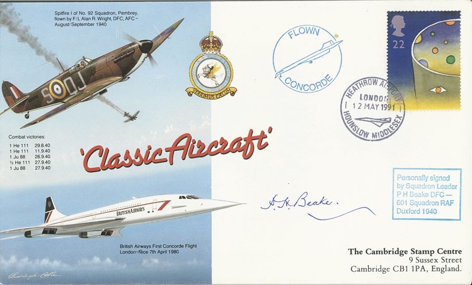 Battle of Britain cover Sgd Sq L P H Beake