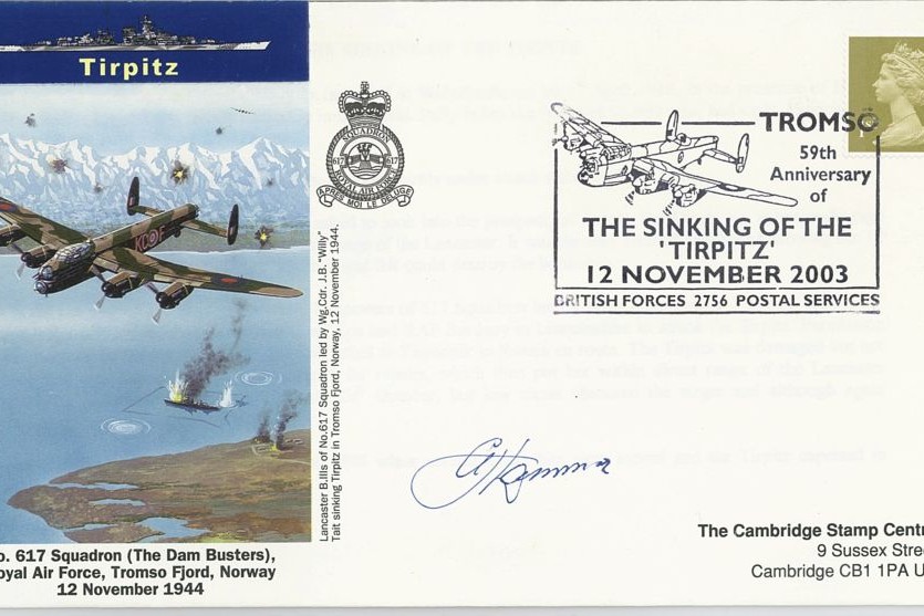 Dambusters  617 Squadron Cover Signed Arthur Lammas Tirpitz